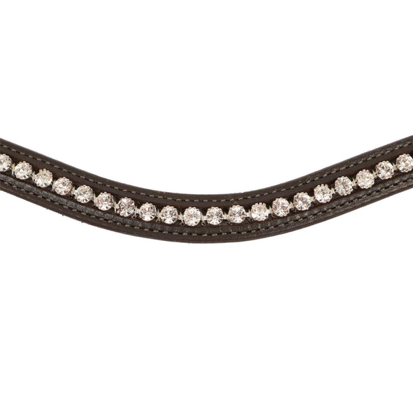 Stirnriemen Wiesbaden braun/silberne Steine