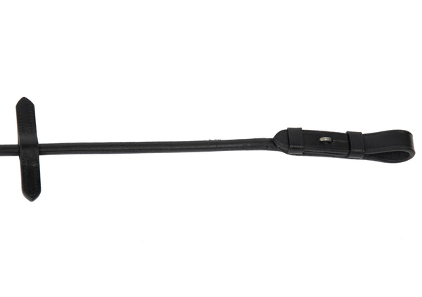Zügel feingummiert rundgenäht schwarz/silber Zaumhaken