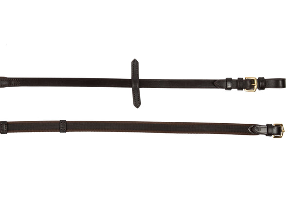 Zügel feingummiert braun/messing