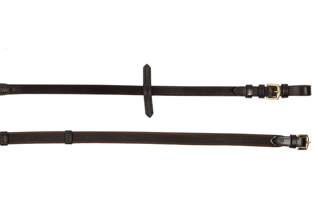 Zügel feingummiert braun/messing