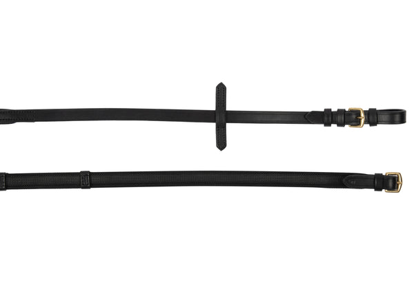 Zügel feingummiert schwarz/messing