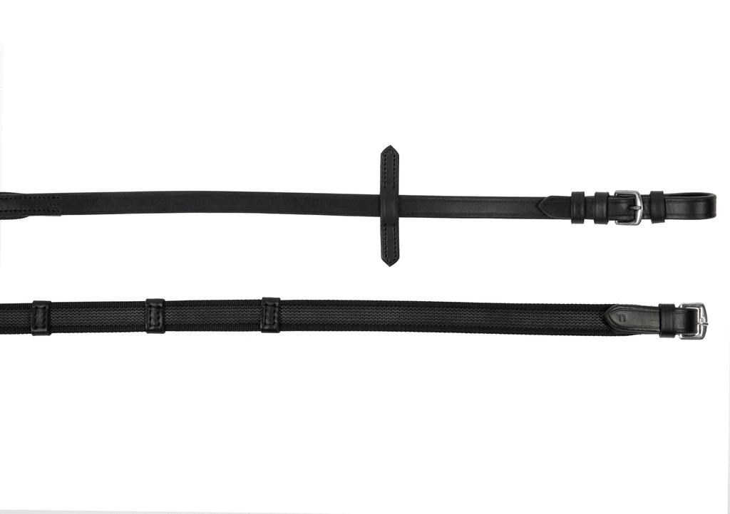 Zügel feingummiert schwarz/silber 9 Stopper