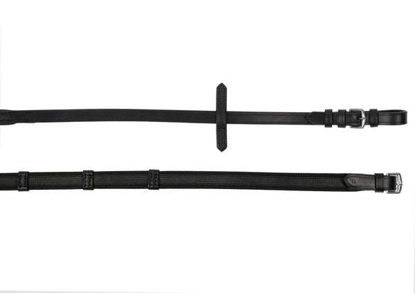 Zügel feingummiert schwarz/silber 9 Stopper