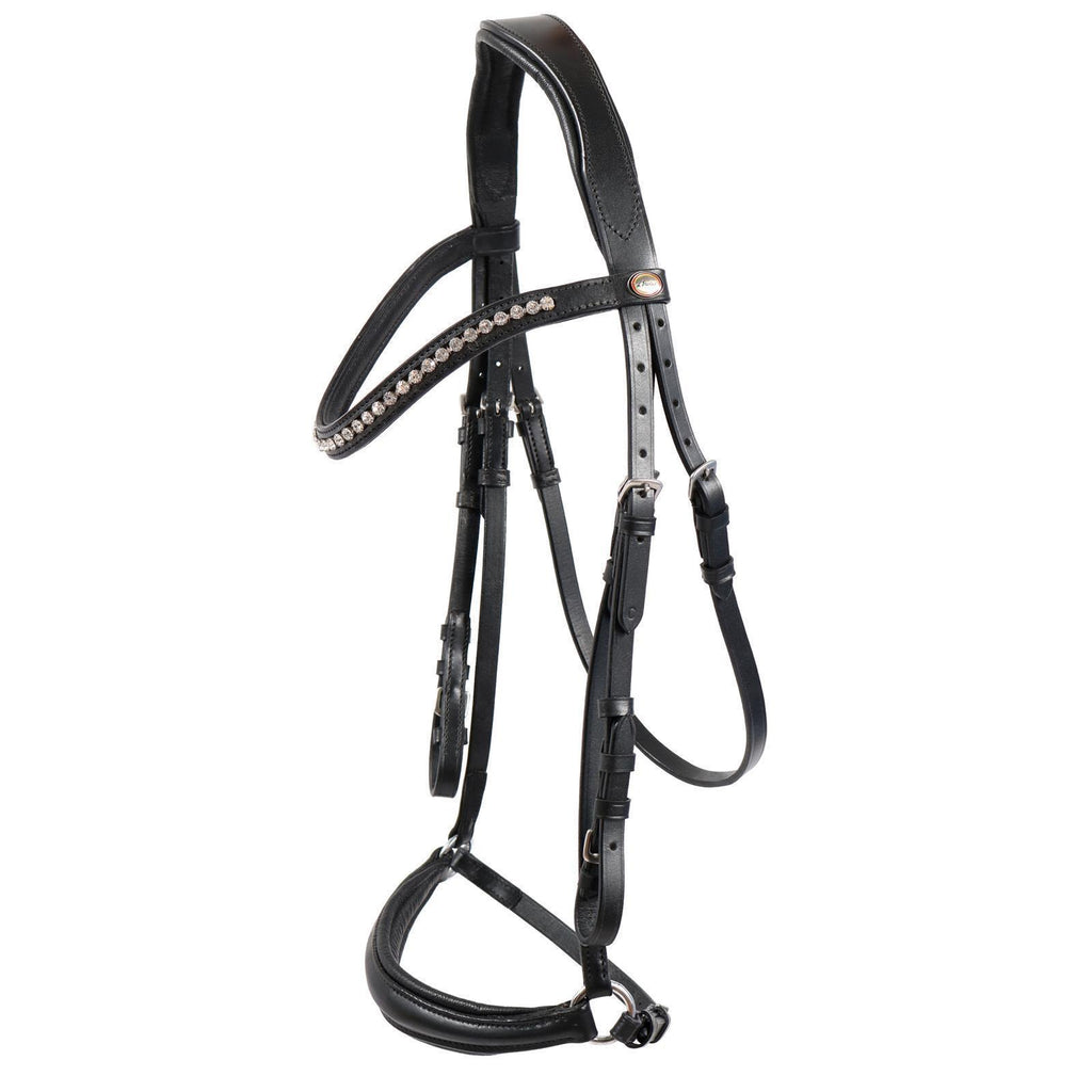 Trense Valluhn schwarz/silber hannoversches Reithalfter